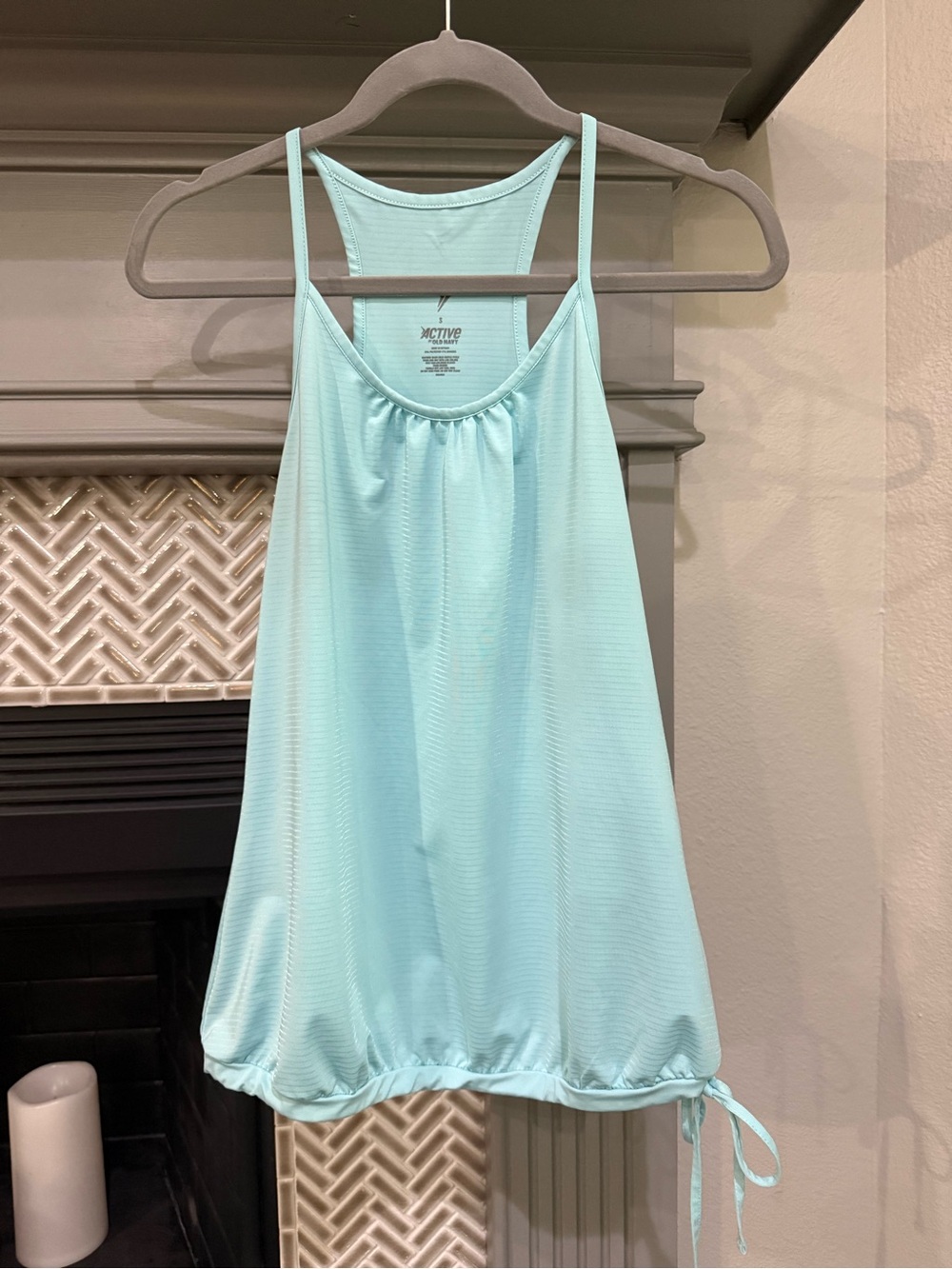 Light Aqua Women’s Active Tank Bandeau with Adjustable Tie